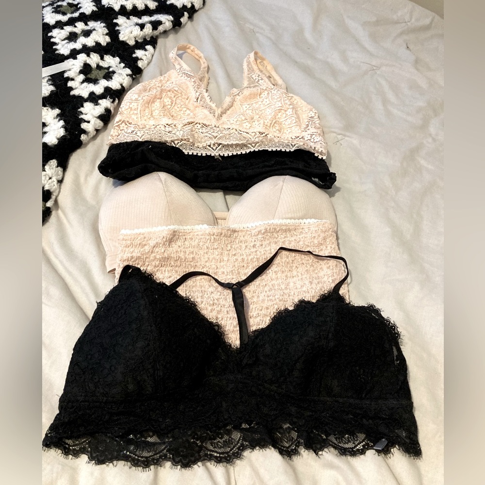 AERIE AUDEN FREE PEOPLE BRALETTE BUNDLE L/XL